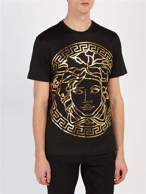 mens black and gold versace shirt|versace t shirt sale.